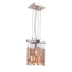 Nadia Collection 1-Light Polished Chrome and Amber Crystal Mini-Pendant by Worldwide Lighting -Thomas Lighting Sales polished chrome finish amber crystal worldwide lighting pendant lights w83179c8 am 1f 1000