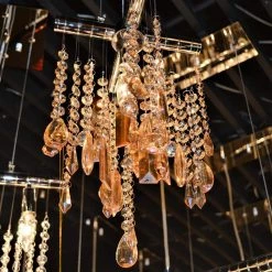 Nadia Collection 1-Light Polished Chrome and Amber Crystal Mini-Pendant by Worldwide Lighting -Thomas Lighting Sales polished chrome finish amber crystal worldwide lighting pendant lights w83179c8 am 4f 1000