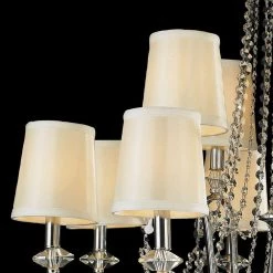 Innsbruck 12-Light Polished Chrome and Clear Crystal Chandelier with Fabric Shade by Worldwide Lighting 10 Innsbruck 12-Light Polished Chrome and Clear Crystal Chandelier with Fabric Shade by Worldwide Lighting -Thomas Lighting Sales polished chrome finish ivory shade worldwide lighting chandeliers w83156c35 4f 1000