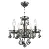 Clarion Collection 4-Light Polished Chrome Smoke Crystal Chandelier by Worldwide Lighting