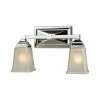 Sinclair 2-Light Polished Chrome With Frosted Glass Bath Light by Thomas Lighting -Thomas Lighting Sales polished chrome thomas lighting vanity lighting cn573212 64 1000