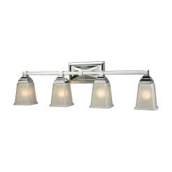Sinclair 4-Light Polished Chrome With Frosted Glass Bath Light by Thomas Lighting