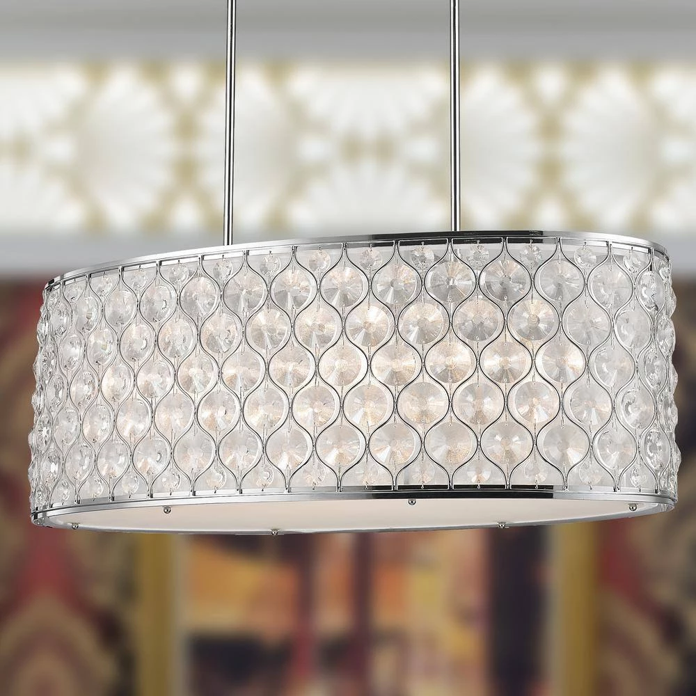 Paris 1-Light Polished Chrome with Clear Crystal Pendant by Worldwide Lighting 7 Paris 1-Light Polished Chrome with Clear Crystal Pendant by Worldwide Lighting - Image 5