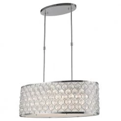 Paris 1-Light Polished Chrome with Clear Crystal Pendant by Worldwide Lighting