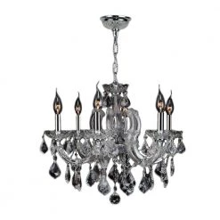 Catherine Collection 6-Light Chrome Crystal Chandelier by Worldwide Lighting