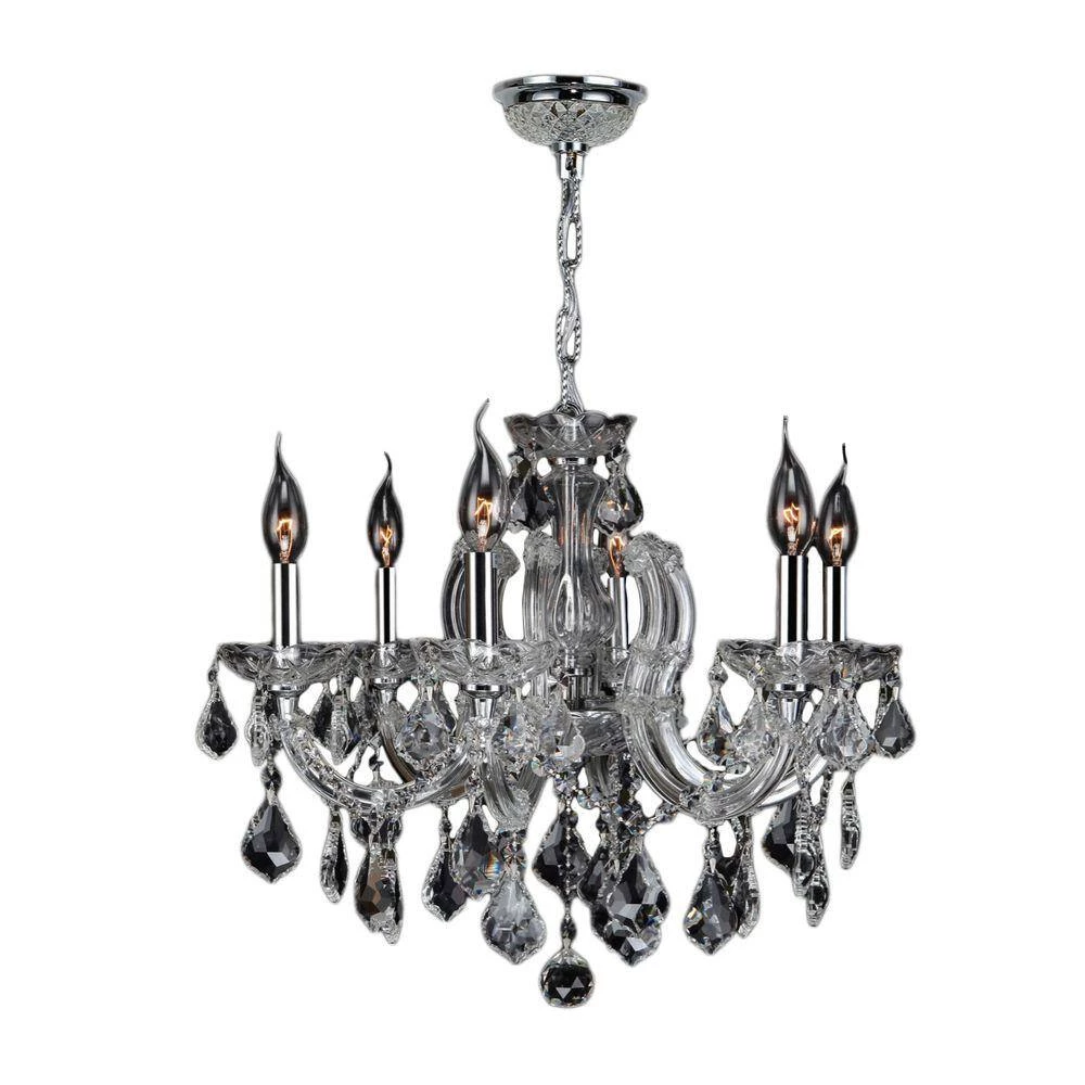 Catherine Collection 6-Light Chrome Crystal Chandelier by Worldwide Lighting 3 Catherine Collection 6-Light Chrome Crystal Chandelier by Worldwide Lighting