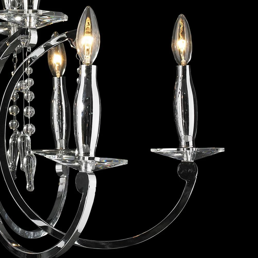 Innsbruck 9-Lights Polished Chrome and Clear Crystal Large 2-Tier Chandelier by Worldwide Lighting 6 Innsbruck 9-Lights Polished Chrome and Clear Crystal Large 2-Tier Chandelier by Worldwide Lighting - Image 4