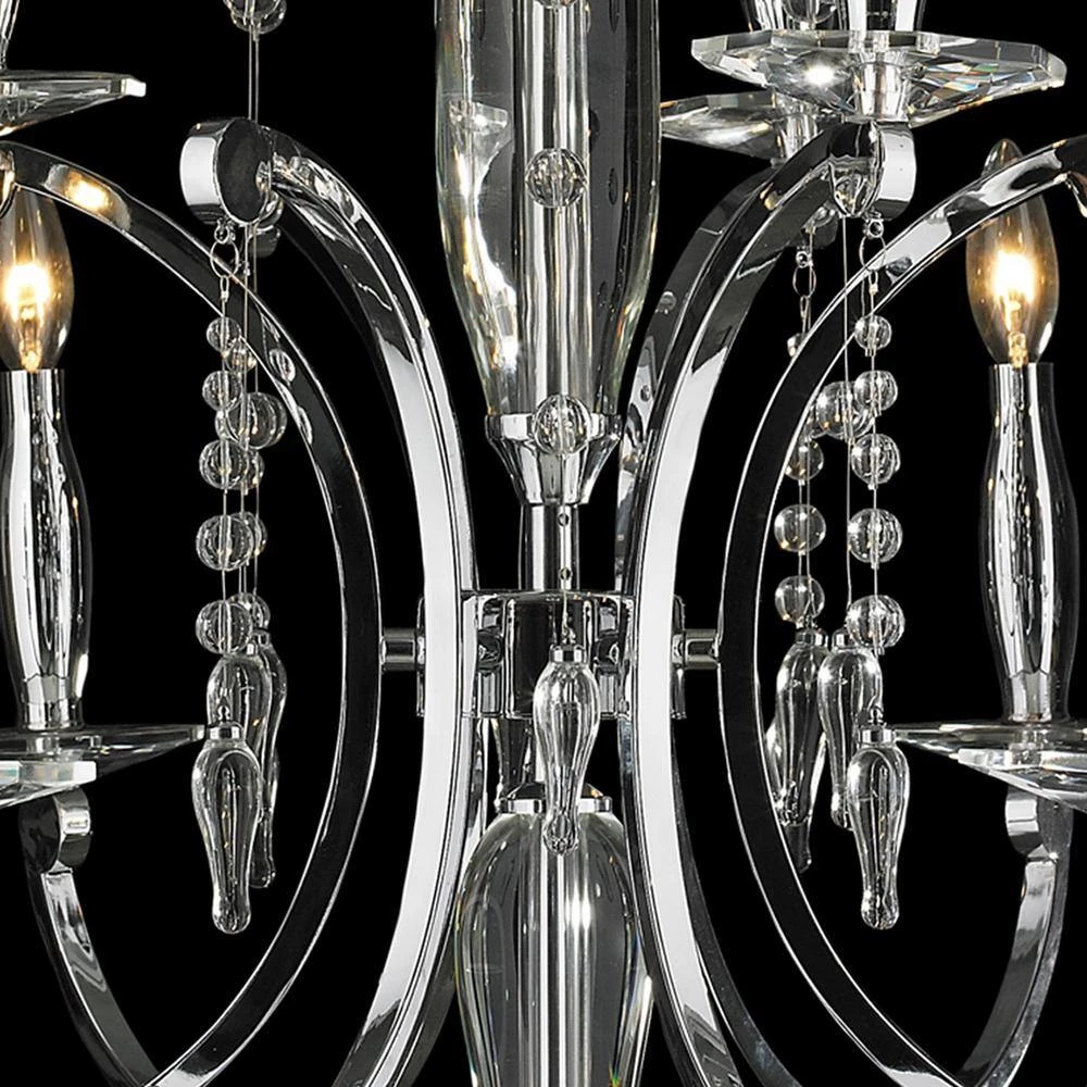 Innsbruck 9-Lights Polished Chrome and Clear Crystal Large 2-Tier Chandelier by Worldwide Lighting 5 Innsbruck 9-Lights Polished Chrome and Clear Crystal Large 2-Tier Chandelier by Worldwide Lighting - Image 3