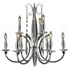 Innsbruck 9-Lights Polished Chrome and Clear Crystal Large 2-Tier Chandelier by Worldwide Lighting
