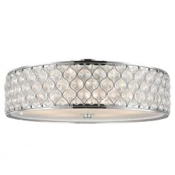 Paris 6-Light Polished Chrome with Clear Crystal Flush Mount by Worldwide Lighting