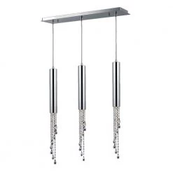 Metropolis 3-Tier Light Chrome with Clear Crystals Flush Ceiling Mount by Worldwide Lighting