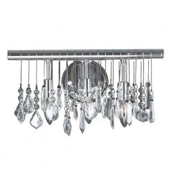 Nadia 3-Light Chrome Vanity/Sconce with Clear Crystal by Worldwide Lighting
