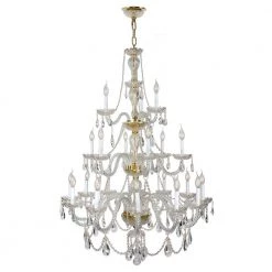 Provence Collection 21-Light Polished Gold Clear Crystal Chandelier by Worldwide Lighting