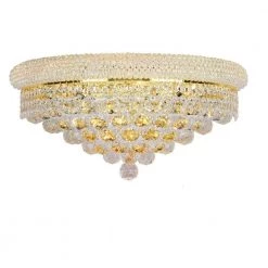 Thomas Lighting Sales 21 Empire Collection 4-Light Crystal and Gold Sconce by Worldwide Lighting