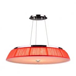 Alice 21-Light Chrome and Clear Crystal LED Pendant with Red String Shade by Worldwide Lighting