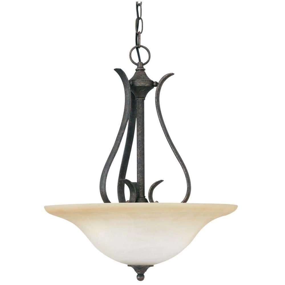 Prestige 3-Light Sable Bronze Hanging Pendant by Thomas Lighting 3 Prestige 3-Light Sable Bronze Hanging Pendant by Thomas Lighting