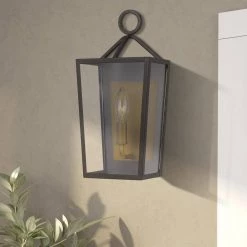 Monterrey 1-Light Satin Brass Outdoor Wall Lantern Sconce by Worldwide Lighting -Thomas Lighting Sales satin brass worldwide lighting outdoor sconces e10029 003 40 1000