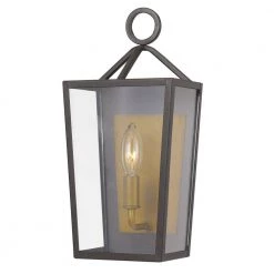 Monterrey 1-Light Satin Brass Outdoor Wall Lantern Sconce by Worldwide Lighting