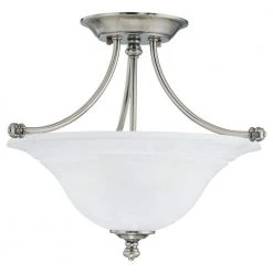 Harmony 2-Light Satin Pewter Ceiling Semi-Flush Mount Light by Thomas Lighting