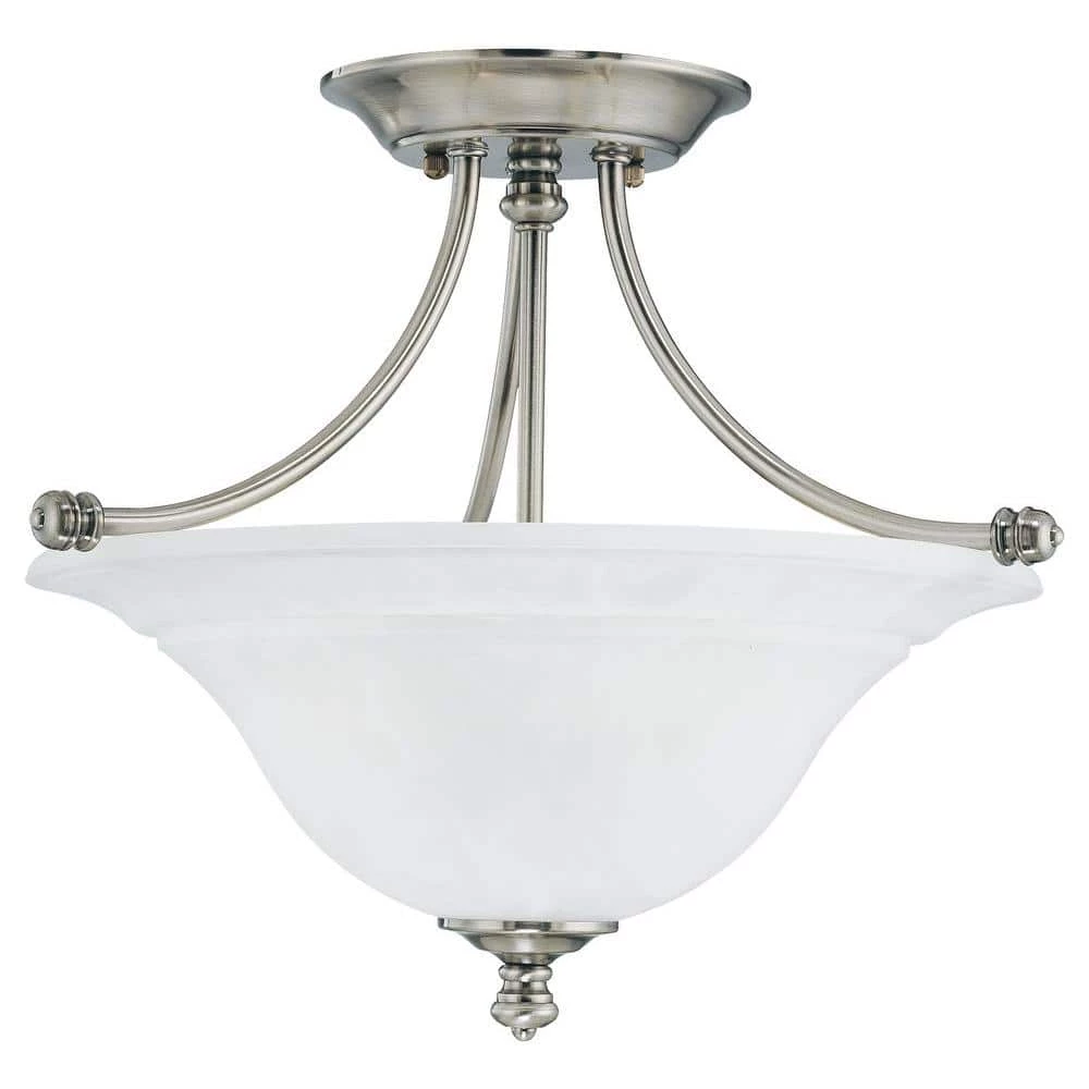 Harmony 2-Light Satin Pewter Ceiling Semi-Flush Mount Light by Thomas Lighting 3 Harmony 2-Light Satin Pewter Ceiling Semi-Flush Mount Light by Thomas Lighting