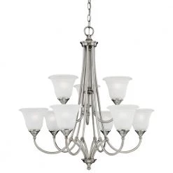Harmony 9-Light Satin Pewter Chandelier by Thomas Lighting