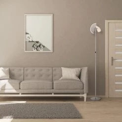 Mantis 67.72 in. Black Finish LED Floor Lamp Dimmable Up-Light Tall Standing Torchiere Lamp by Worldwide Lighting -Thomas Lighting Sales silver worldwide lighting floor lamps w63442 002 31 1000