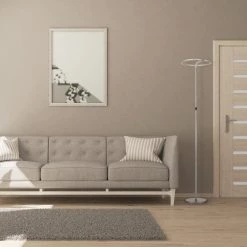 Twizzler 67.52 in. Silver Finish Round LED Bright Light Floor Lamp Dimmable Up-Light Tall Standing Torchiere Lamp by Worldwide Lighting -Thomas Lighting Sales silver worldwide lighting floor lamps w63444 002 31 1000