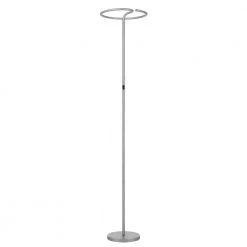 Twizzler 67.52 in. Silver Finish Round LED Bright Light Floor Lamp Dimmable Up-Light Tall Standing Torchiere Lamp by Worldwide Lighting