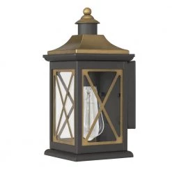 Stonington 1-Light 2-Tone Outdoor Wall Lantern Sconce by Worldwide Lighting -Thomas Lighting Sales two tone worldwide lighting outdoor sconces e10028 003 4f 1000