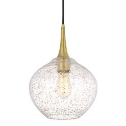 Hive 11 in. x 11 in. x 15 in. 1-Light Vintage brass Finish Gold Flakes Glass Pendant by Worldwide Lighting -Thomas Lighting Sales vintage brass worldwide lighting chandeliers e80005 010 4f 1000