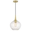 Hive 11 in. x 11 in. x 15 in. 1-Light Vintage brass Finish Gold Flakes Glass Pendant by Worldwide Lighting -Thomas Lighting Sales vintage brass worldwide lighting chandeliers e80005 010 64 1000