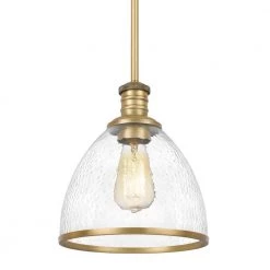 Cloe 9 in. x 9 in. x 10.5 in. 1-Light Vintage Brass Finish Harmer Glass Pendant by Worldwide Lighting -Thomas Lighting Sales vintage brass worldwide lighting pendant lights e80003 010 1f 1000