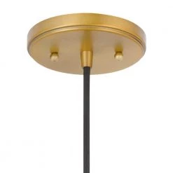 Hive 10 in. x 10 in. x 15.5 in. 1-Light Vintage brass Finish Gold Flakes Glass Pendant by Worldwide Lighting -Thomas Lighting Sales vintage brass worldwide lighting pendant lights e80004 010 44 1000