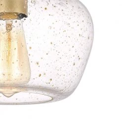 Hive 10 in. x 10 in. x 15.5 in. 1-Light Vintage brass Finish Gold Flakes Glass Pendant by Worldwide Lighting -Thomas Lighting Sales vintage brass worldwide lighting pendant lights e80004 010 fa 1000