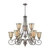 Georgetown 9-Light Weathered Zinc Chandelier With Mercury Glass Shades by Thomas Lighting -Thomas Lighting Sales weathered zinc thomas lighting chandeliers cn230927 64 1000